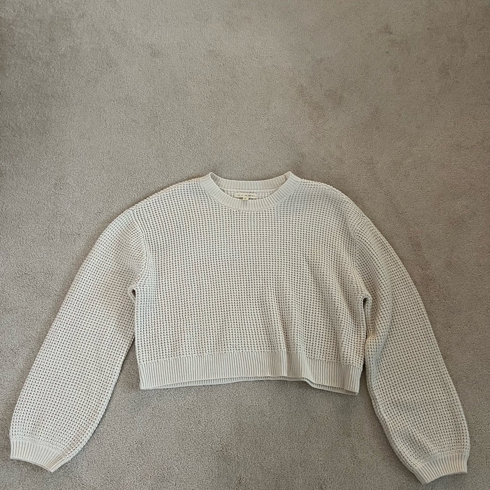 La Hearts Cream Knit Sweater